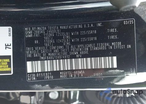 2025 Toyota Corolla Cross Hybrid Xse z USA, uszkodzony, nr VIN 7MUFBABG1SV074912